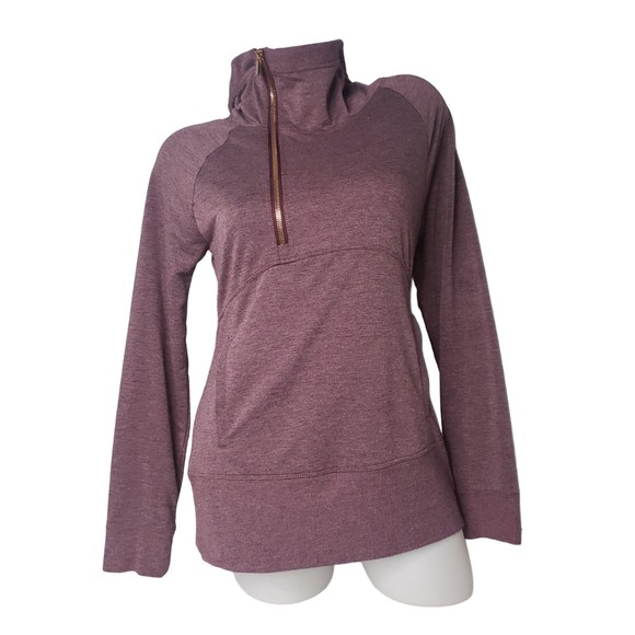 Marika Tops - MARIKA Maroon Athletic Hooded Top Size Medium
